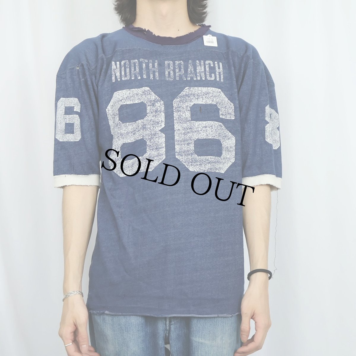 画像2: 50〜60's フットボールTシャツ NAVY (2)