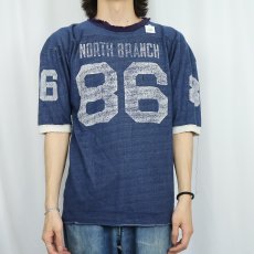 画像2: 50〜60's フットボールTシャツ NAVY (2)