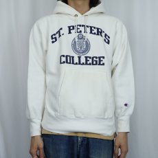 画像2: 80's Champion REVERSE WEAVE トリコタグ USA製 "ST.PETER'S COLLEGE" プリントスウェットフーディー M (2)