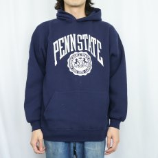 画像2: 90's RUSSELL ATHLETIC USA製 "PENN STATE" プリントスウェットフーディー NAVY XXL (2)