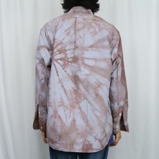 画像3: Ralph Lauren "BIG SHIRT" ロゴ刺繍 タイダイ染め コットンボタンダウンシャツ M (3)