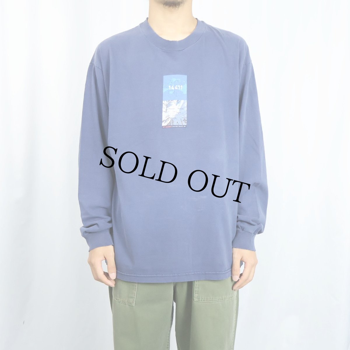 画像2: 90's〜 THE NORTH FACE "MT. RAINIER CASCADE RANGE, WA" プリントロンT NAVY (2)