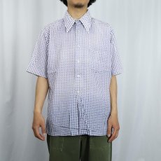 画像2: 70's L.L.Bean 筆記体タグ ギンガムチェック柄 コットン×レーヨンシャツ L (2)