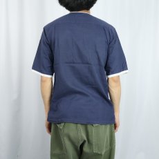 画像3: 60〜70's PENNEY'S TOWNCRAFT "Regatta Shirt" ヘンリーネック コットンプルオーバーシャツ NAVY S (3)