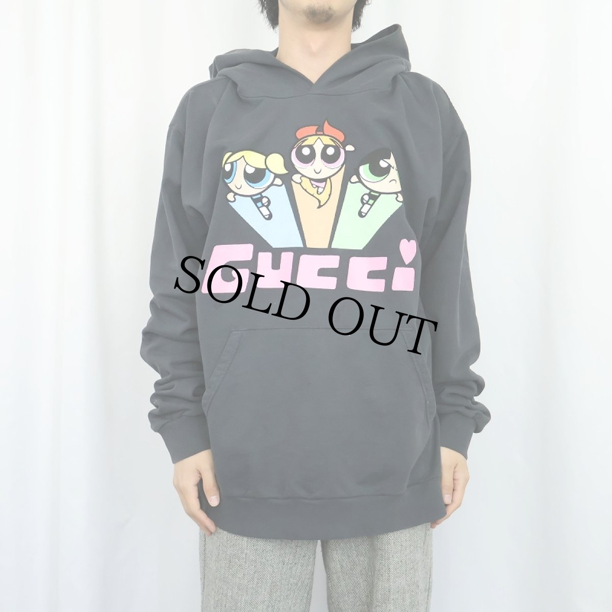 画像2: ブート GUCCI × The Powerpuff Girls キャラクタープリントスウェットフーディー BLACK (2)