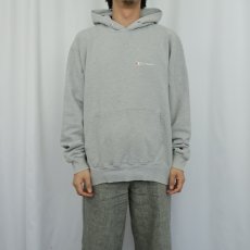 画像2: 90's Champion 青刺繍タグ 後期 USA製 前V ロゴ刺繍スウェットフーディー XL (2)