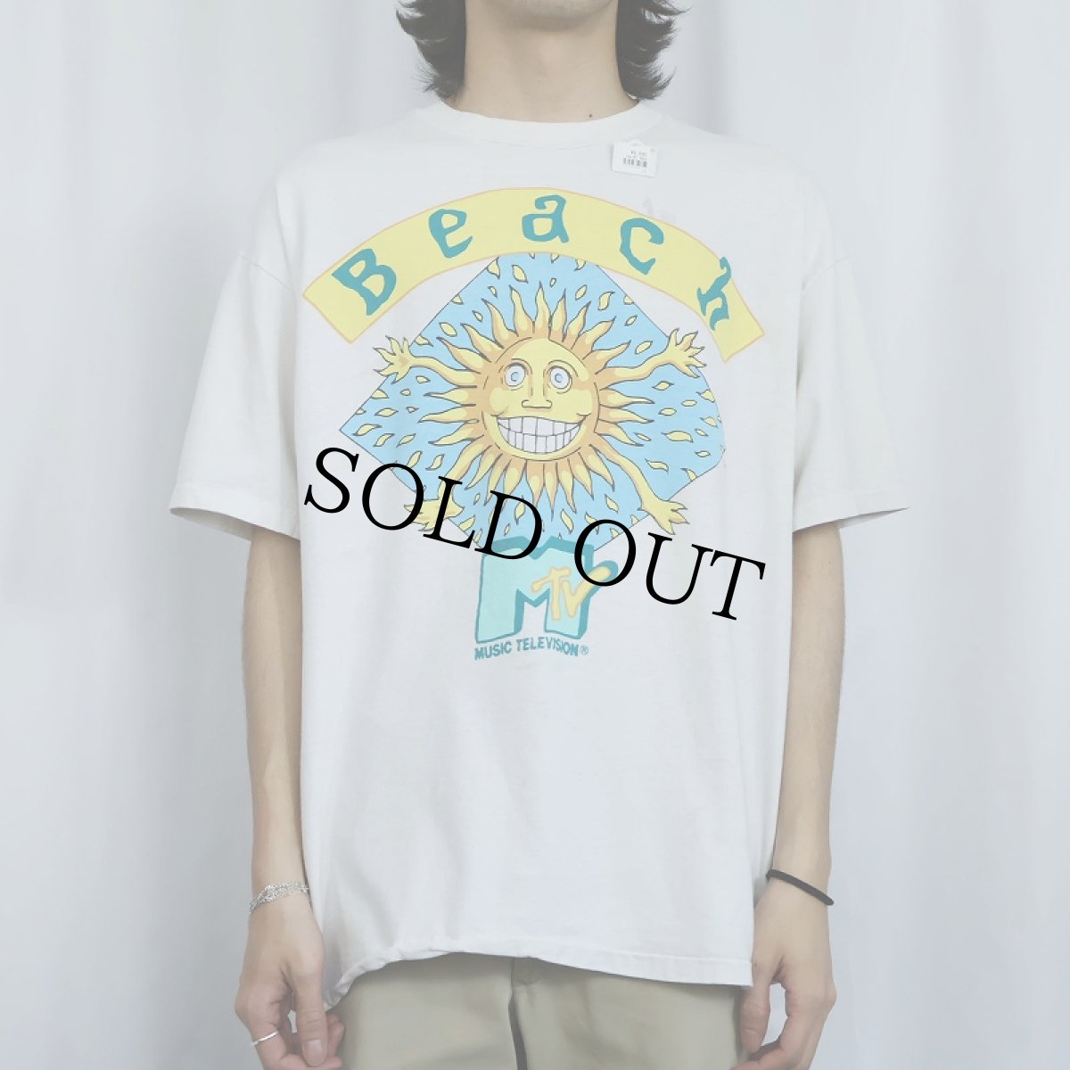画像2: 90's MTV USA製 "Beach" プリントTシャツ XL (2)