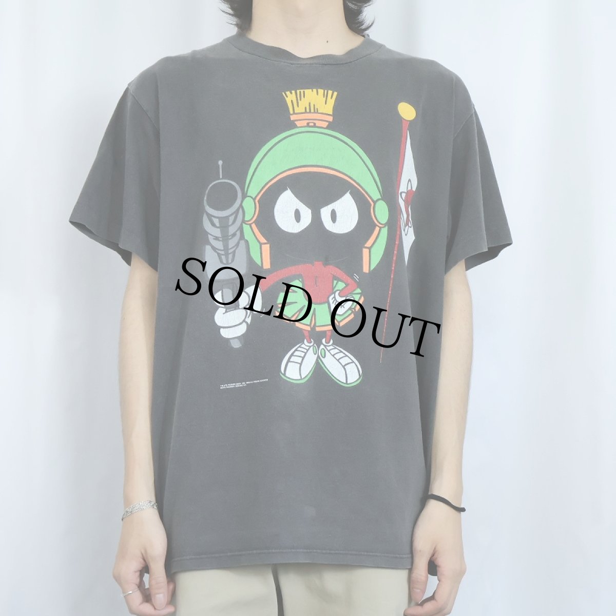 画像2: 90's Marvin the Martian USA製 キャラクタープリントTシャツ XL (2)