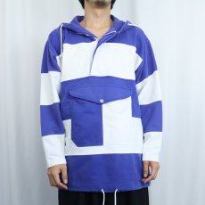 画像2: PACIFIC COVE ボーダー柄 コットンアノラックパーカー M (2)