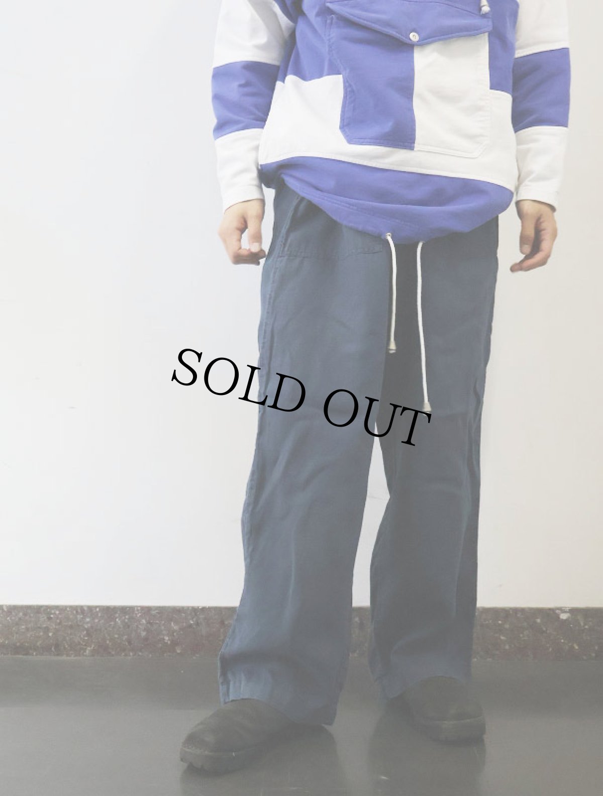 画像2: Monoprix Premium リネンイージーパンツ NAVY XL (2)