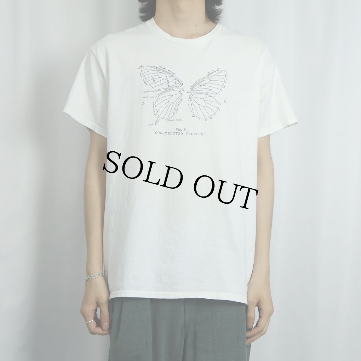 画像2: 90's〜 Celtic "FIG. 8 CONSTRUCTED FREEDOM" 蝶プリントTシャツ L (2)