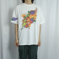 画像2: 90's Airwaves USA製 "Cornucopia" フルーツプリントTシャツ XXL (2)