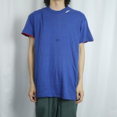 画像3: 〜70's IMP PRINT Sportswear ダブルフェイス リバーシブルTシャツ BLUE XL (3)