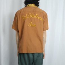 画像4: 70's Hilton USA製 レイヤードデザイン ボーリングシャツ XL (4)