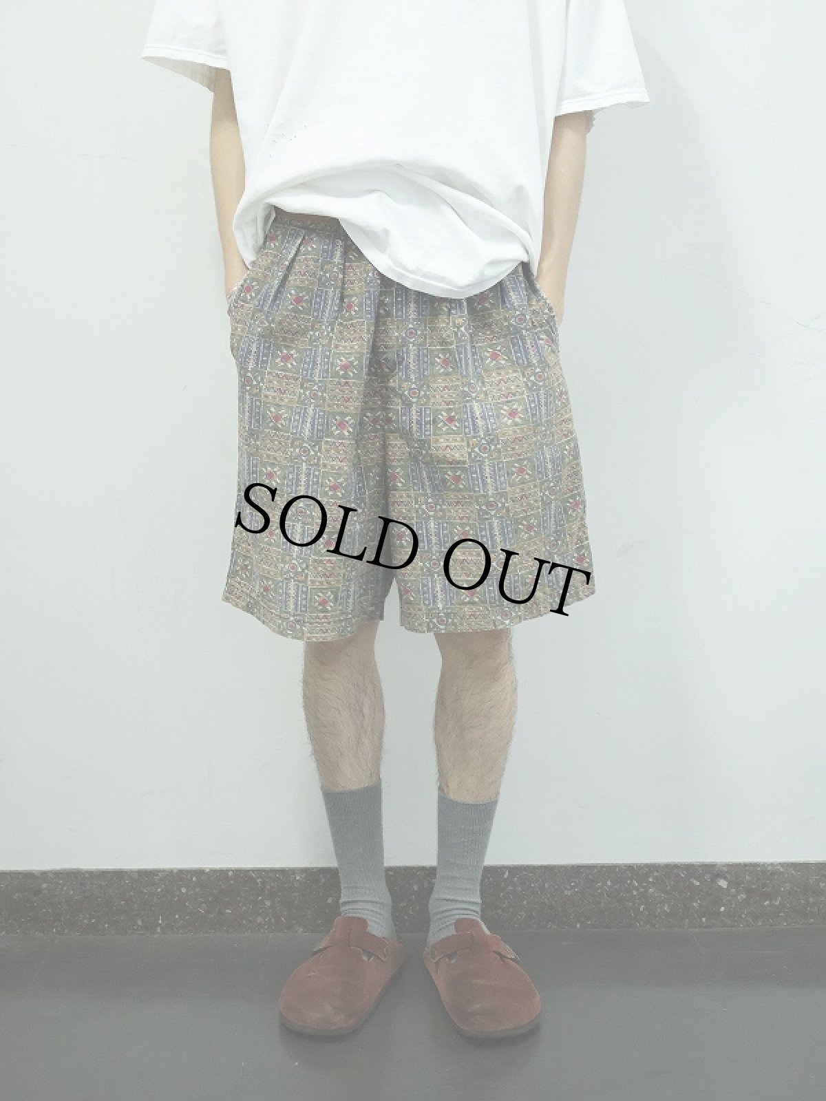 画像2: 90's J.CREW 総柄 2タック コットンショーツ SIZE33 (2)