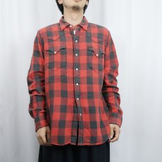 画像2: 80〜90's POLO COUNTRY Ralph Lauren バッファローチェック柄 ダブルフェイス ウエスタンシャツ L (2)
