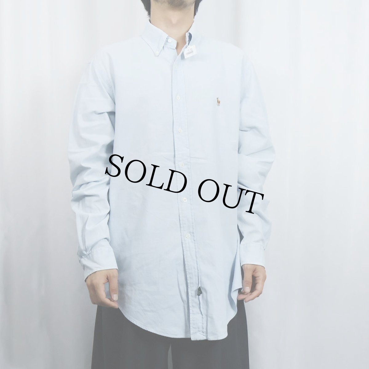 画像2: 80〜90's POLO COUNTRY Ralph Lauren ロゴ刺繡 コットンボタンダウンシャツ L (2)