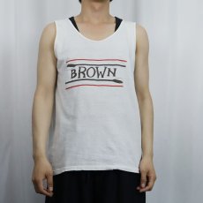 画像2: 80's USA製 "BROWN" プリントタンクトップ SIZE42-44 (2)