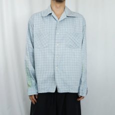画像2: 60〜70's ULTIMO チェック柄 コットンオープンカラーシャツ  (2)