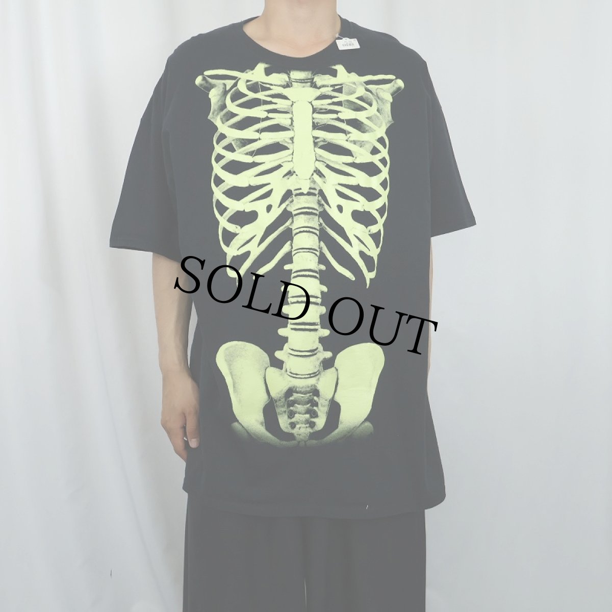 画像2: 骨格騙し絵 蓄光プリントTシャツ BLACK 2XL (2)
