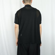 画像3: POSITANO USA製 ポリエステル×メタリックオープンカラーシャツ BLACK M (3)