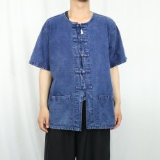 画像3: デニムチャイナシャツ XXL (3)