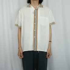 画像2: 50's UNKNOWN コットンオープンカラーシャツ (2)