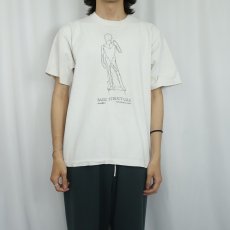 画像2: 90's USA製 "BASIC STRUCTURE" 立体模型プリントTシャツ L (2)