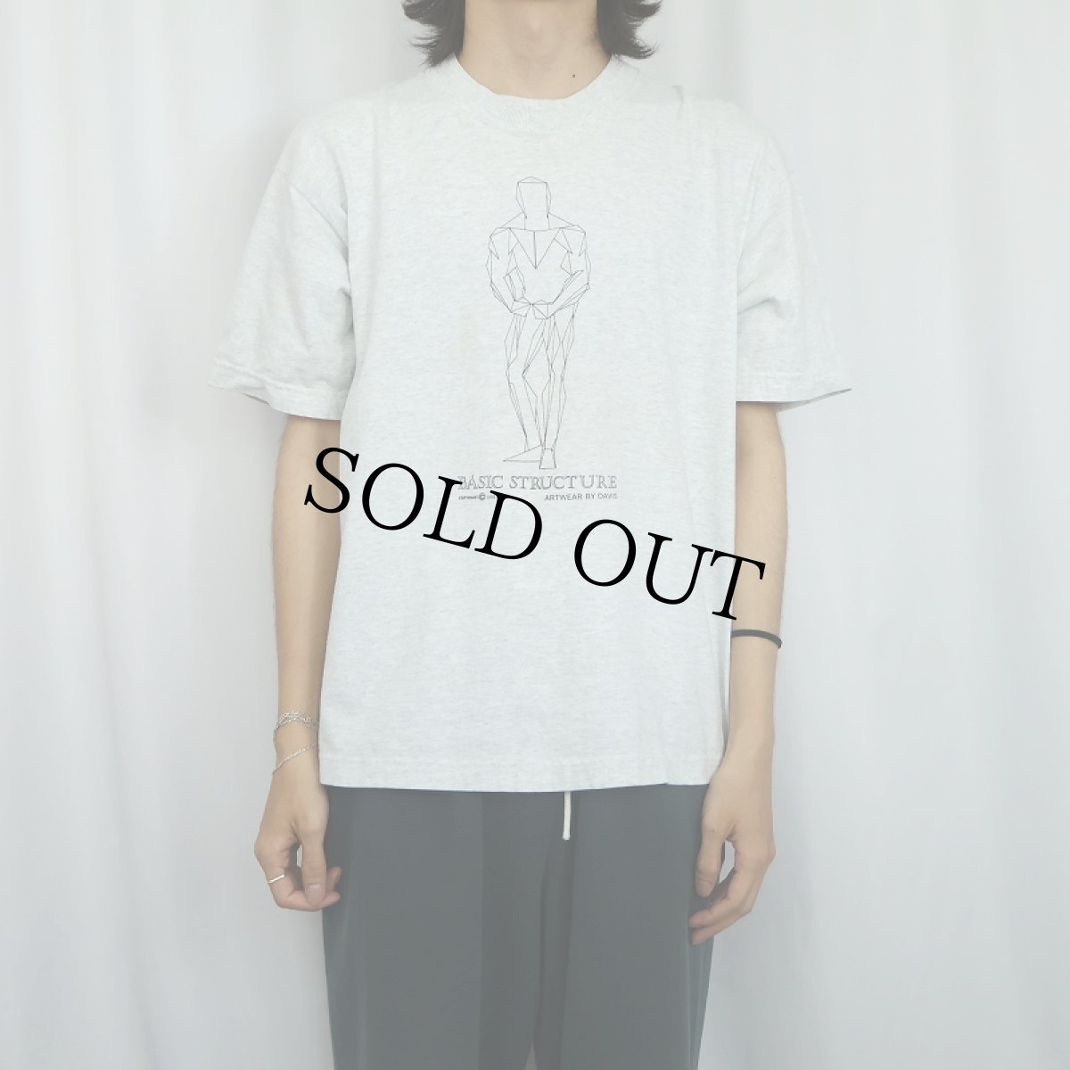 画像2: 90's USA製 "BASIC STRUCTURE" 立体模型プリントTシャツ L (2)