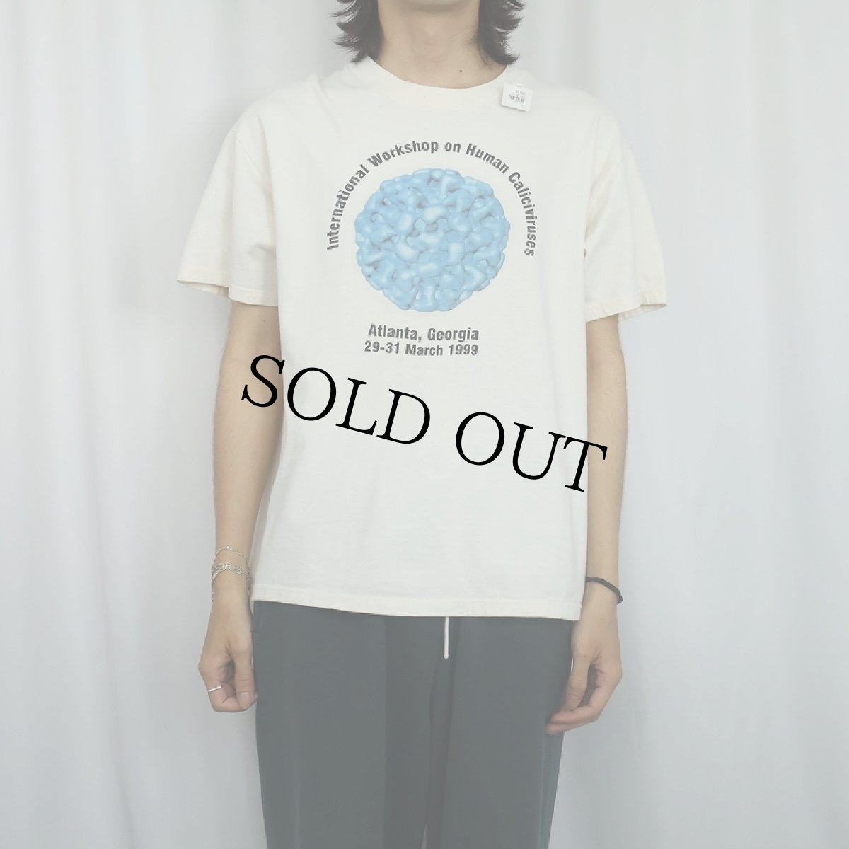 画像2: 90's "International Workshop on Human Caliciviruses" 学術会議プリントTシャツ L (2)