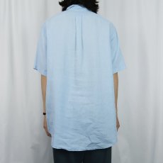 画像3: Ralph Lauren "BLAKE" ロゴ刺繍 リネンボタンダウンシャツ L (3)