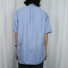 画像3: Ralph Lauren "BLAKE" ロゴ刺繍 シルク×リネンボタンダウンシャツ L (3)