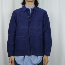 画像2: 60's〜 ADOLPHE LAFONT FRANCE製 モールスキン ワークカバーオール SIZE40 (2)