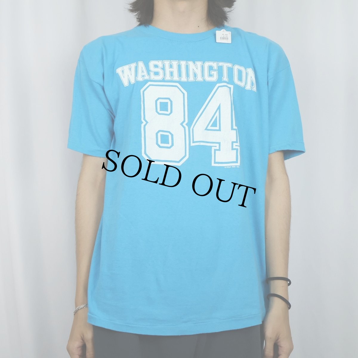 画像2: 80's POLY TEES "WASHINGTON" ナンバリング プリントTシャツ XL (2)
