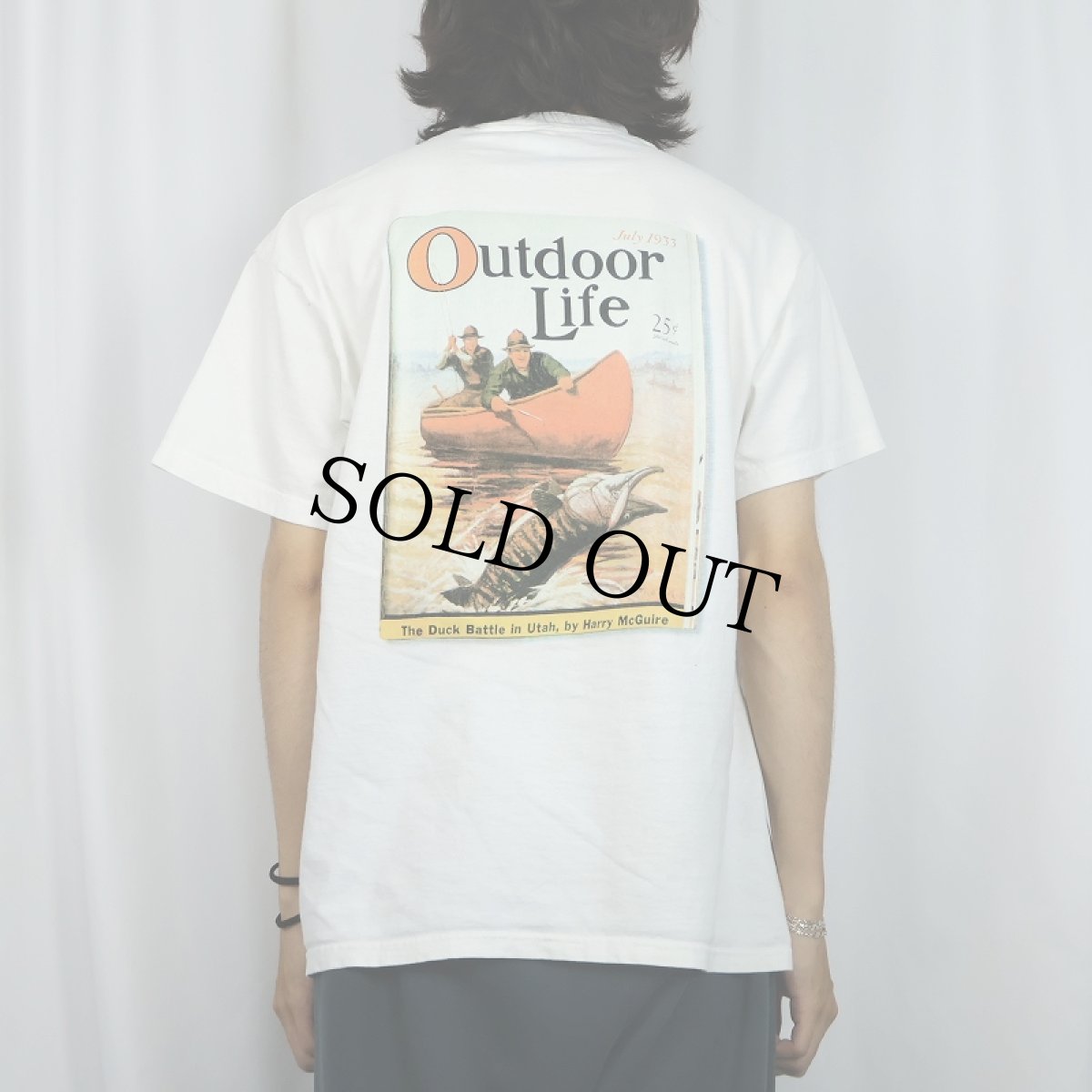 画像4: 2000's USA製 "Outdoor Life" マガジンプリントTシャツ L (4)