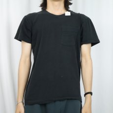 画像2: 〜90's 無地 ポケットTシャツ BLACK (2)