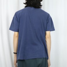 画像3: 90's Hanes USA製 無地ポケットTシャツ NAVY XL (3)