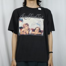 画像2: Raffaello "二人の天使" アートプリントTシャツ BLACK XL (2)