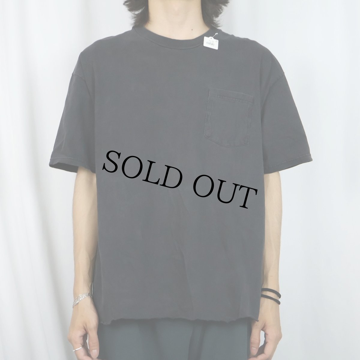 画像2: 90's Hanes 無地 カットオフポケットTシャツ BLACK XL (2)
