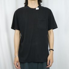 画像2: 90's〜 B.V.D. 無地ポケットTシャツ BLACK M (2)