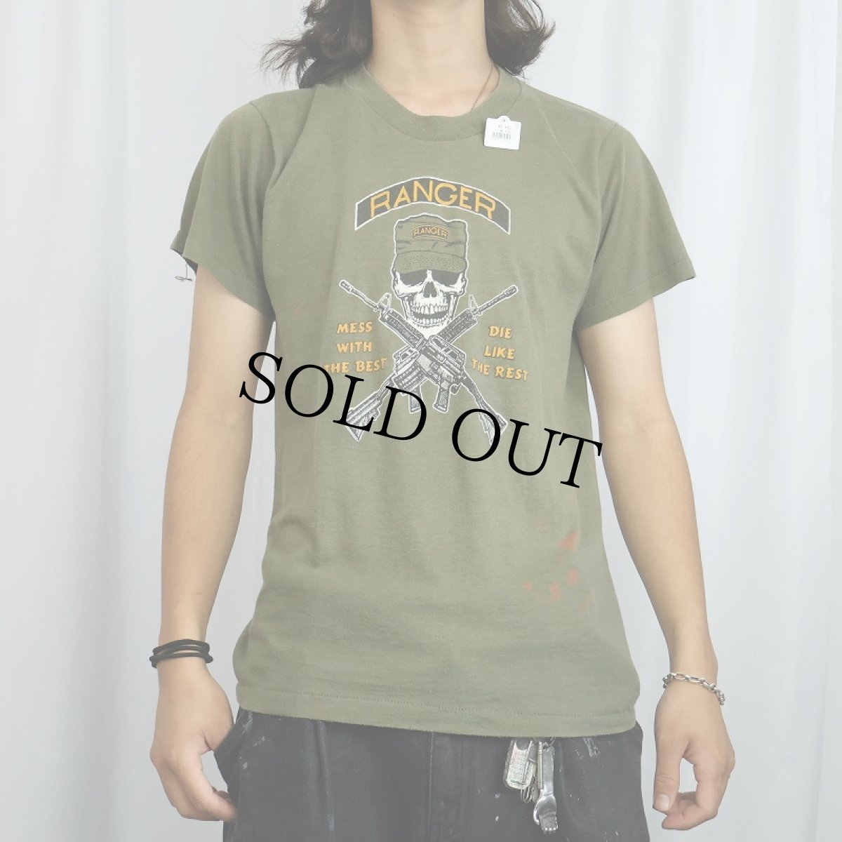 画像2: 80's USA製 "RANGER" スカルプリントTシャツ M (2)