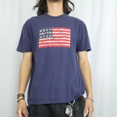 画像2: 90's POLO Ralph Lauren 星条旗パッチ付き Tシャツ NAVY S (2)