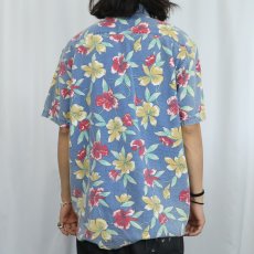 画像3: 90's L.L.Bean "Cool Weave" ハイビスカス柄 コットンシャツ M (3)