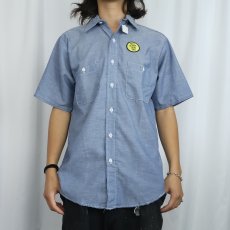 画像2: 70〜80's FIVE BROTHER USA製 シャンブレーワークシャツ フラッシャー付き M (2)
