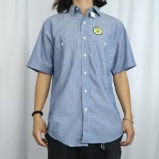 画像2: 70〜80's FIVE BROTHER USA製 シャンブレーワークシャツ フラッシャー付き M (2)