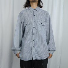 画像2: 70〜80's FIVE BROTHER USA製 ヒッコリーストライプ柄 ワークシャツ 2XL (2)