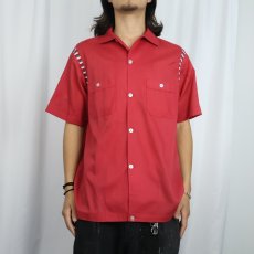 画像3: 70's NAT NAST "Faust Construction" チェーン刺繍 コットンボウリングシャツ (3)