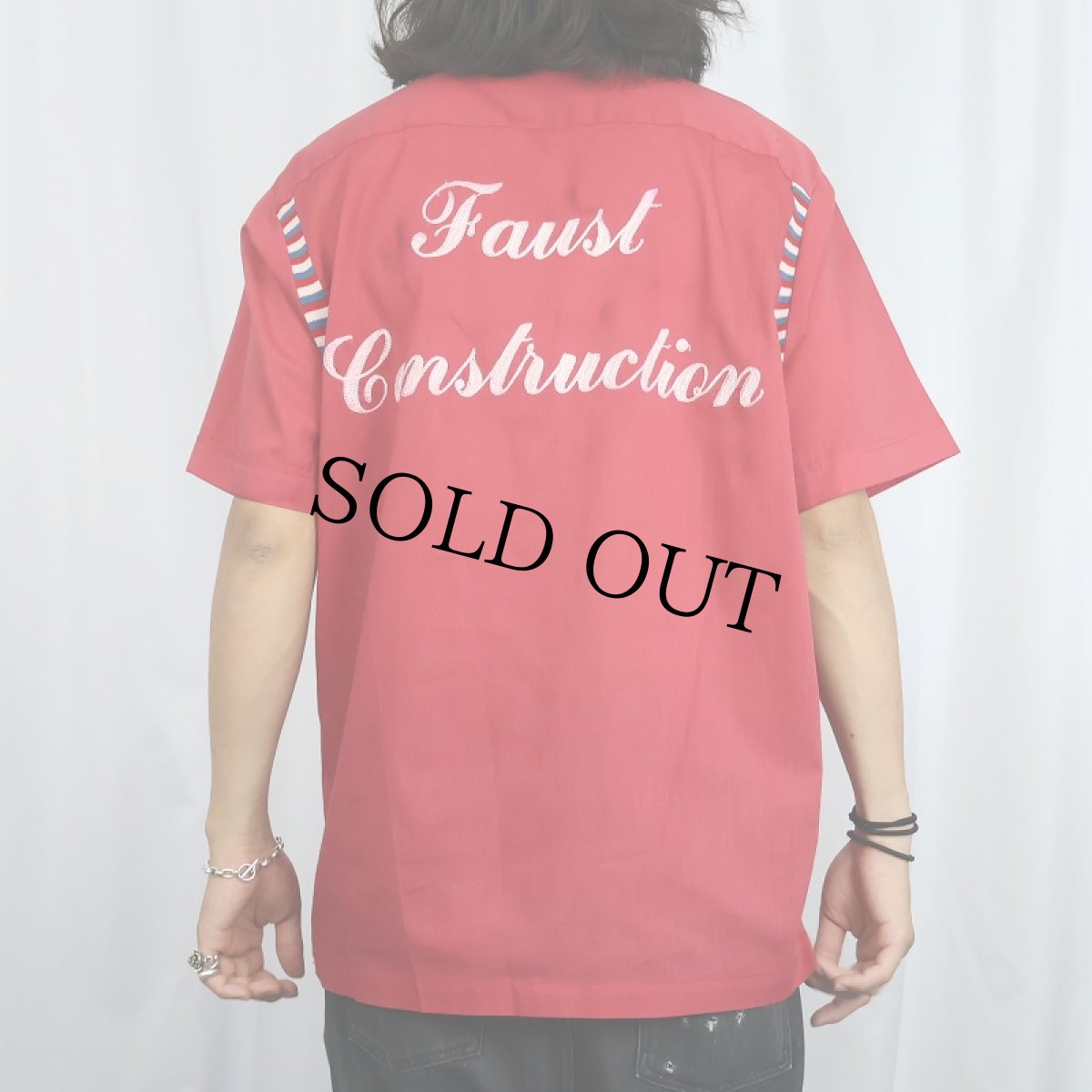 画像4: 70's NAT NAST "Faust Construction" チェーン刺繍 コットンボウリングシャツ (4)