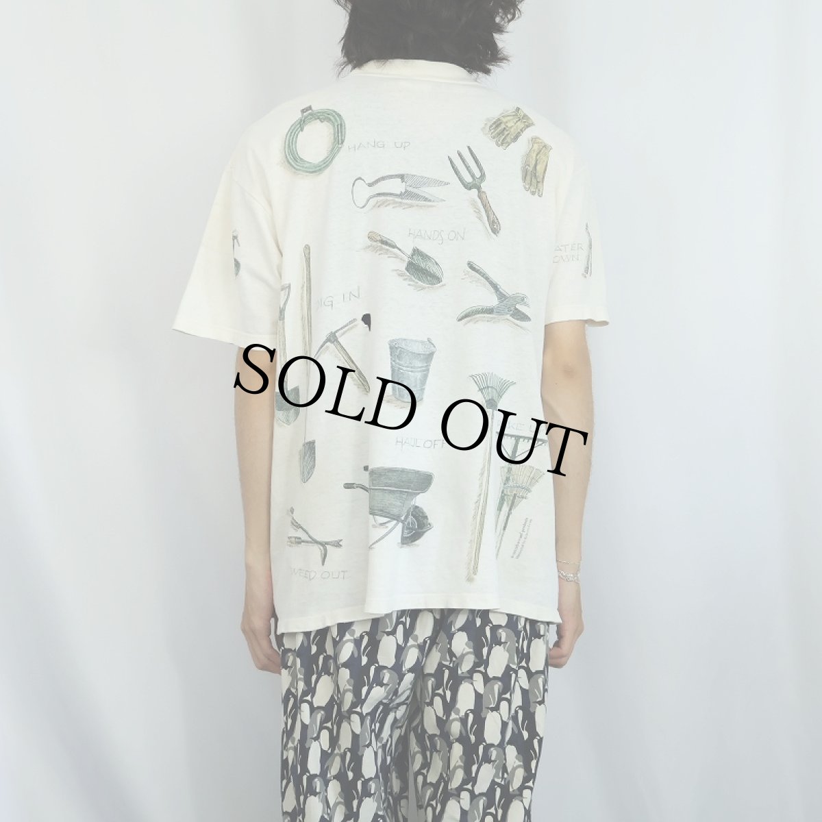 画像3: 90's rel-e-vant products USA製 農具プリントTシャツ L (3)