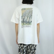 画像4: 90's BANANA REPUBLIC "TRAVEL & SAFARI CLOTHING" ゼブラプリント ポケットTシャツ  (4)